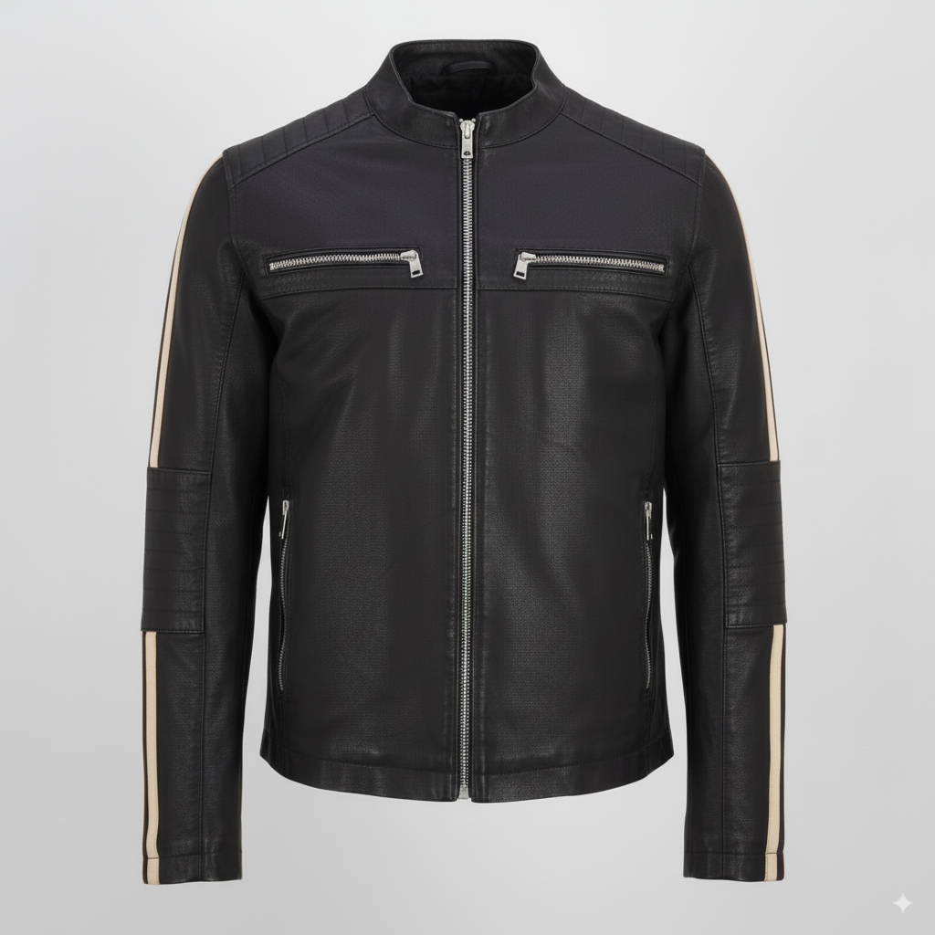 Sentinel Black Racer Leather Jacket