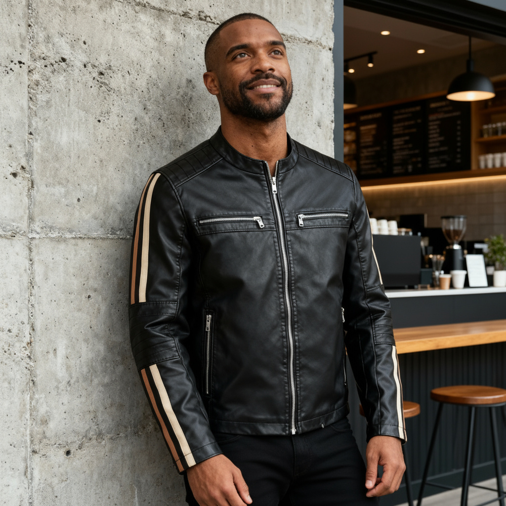 Sentinel Black Racer Leather Jacket