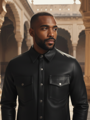 ZT1-Black-TT00002(2) Forge Black Leather Field Jacket 2