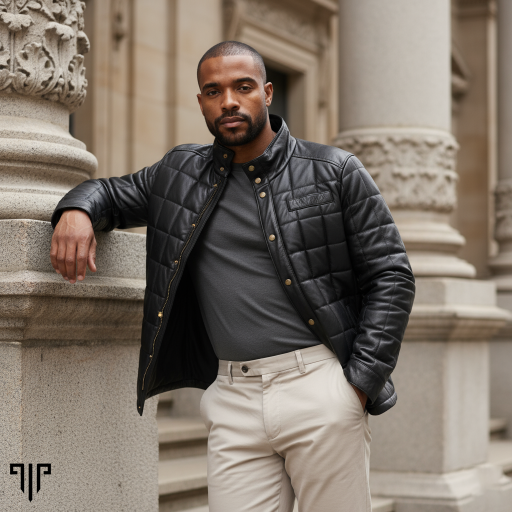 Odyssey Black Leather Quilted Jacket 2
