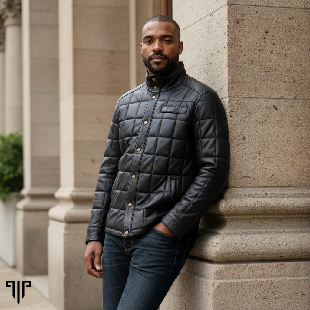 Odyssey Black Leather Quilted Jacket 3